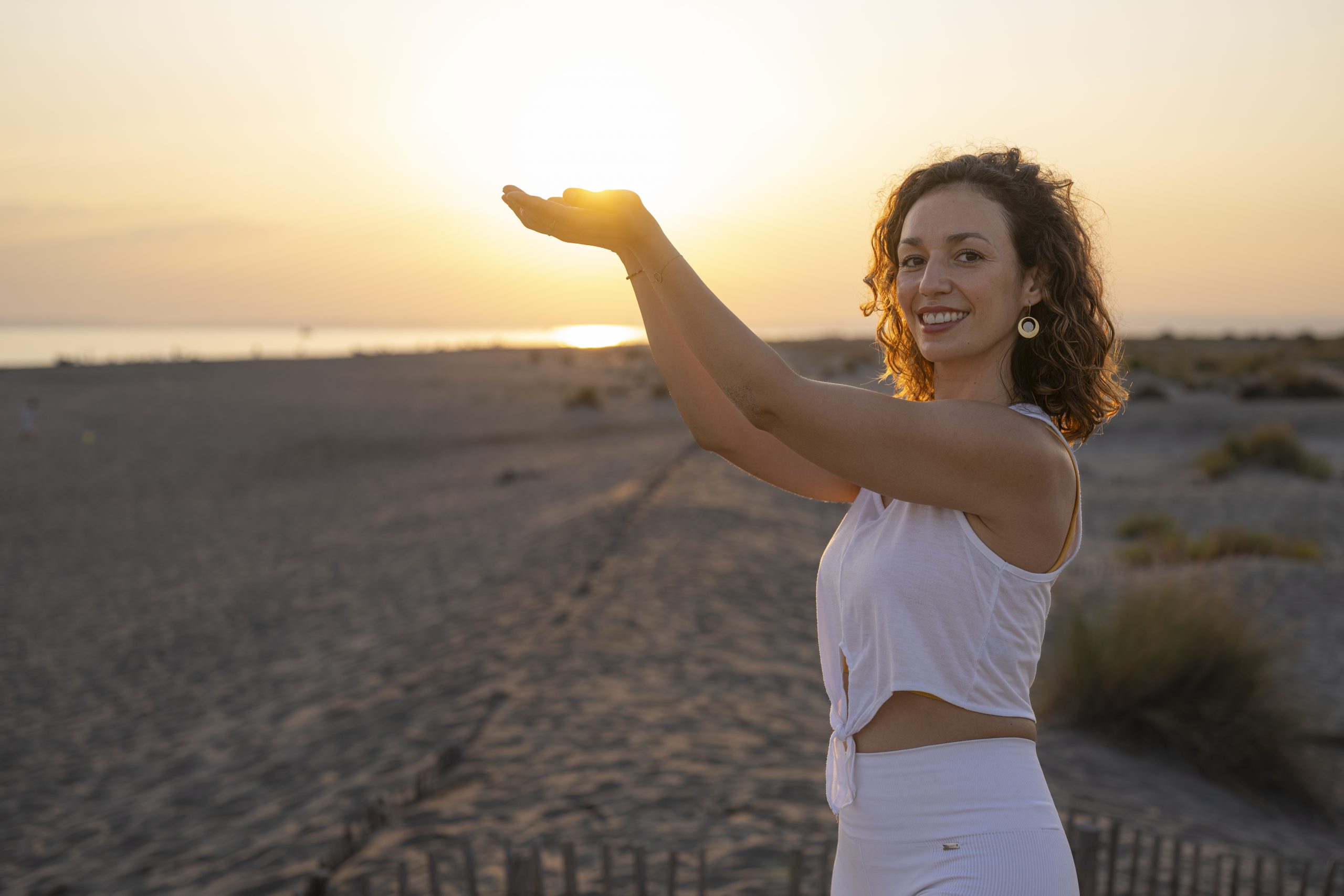 Yoga au coucher du soleil