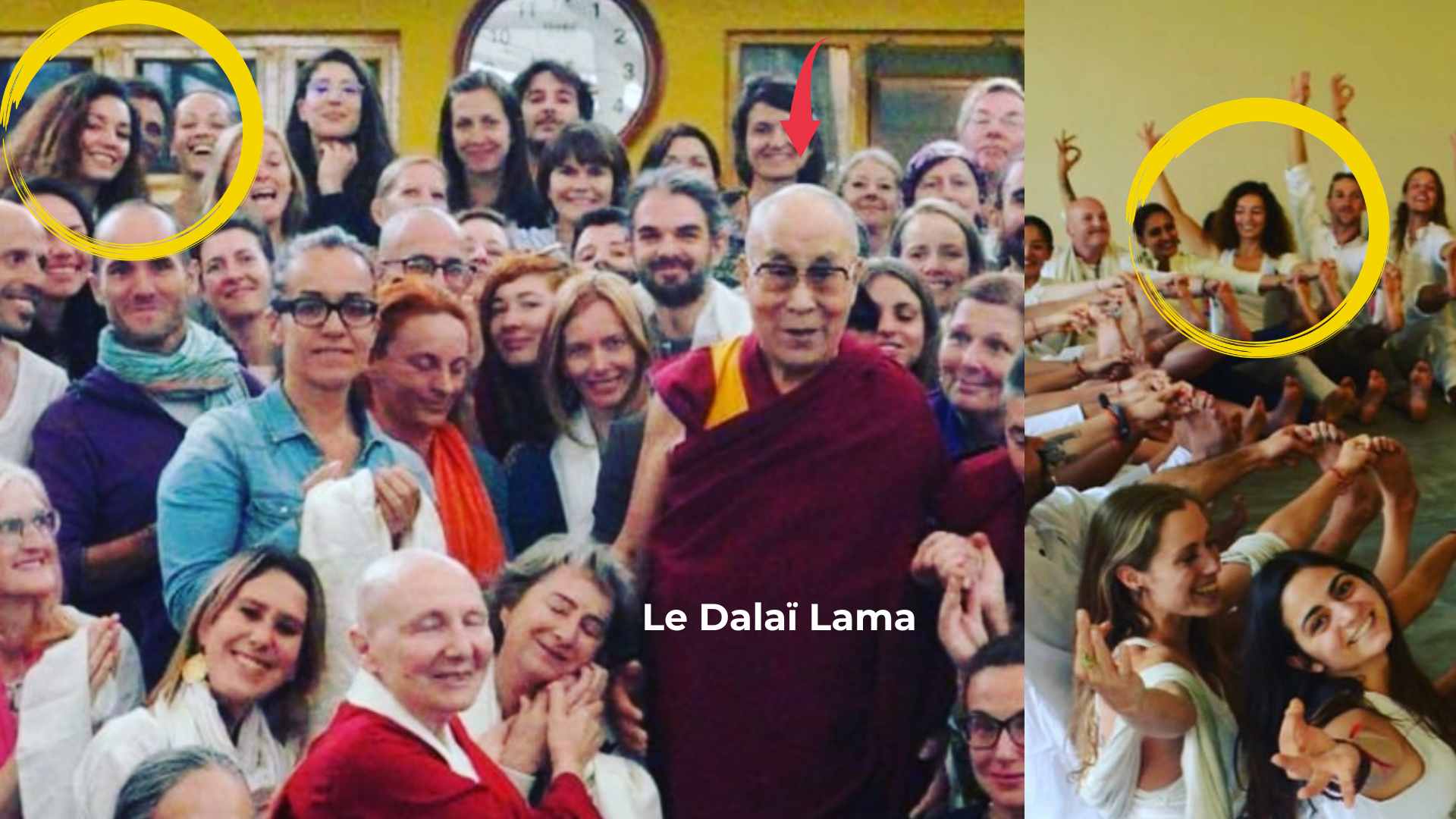 Marie-Mathilde avec le Dalaï Lama lors de sa formation en Inde